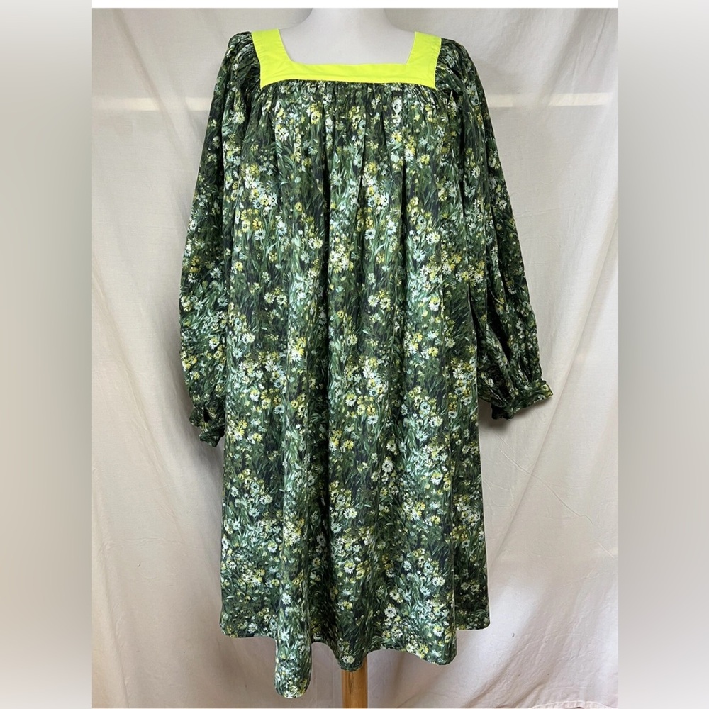 Batsheva x Laura Ashley Beaumaris Shift Dress Sz 0 Sherwood Forest Floral Green